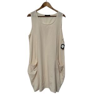 NWT Giocam 100% Peruvian Cotton Tank Dress with Pockets Lagenlook